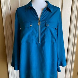 Teal long sleeve blouse